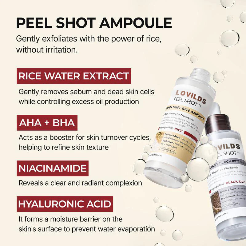 Peel Shot Glow Rice Ampoule Duo-Suitable for All Skin Types