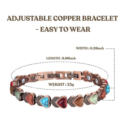 Movenurt® Magnetic Copper Bracelet – Pure Solid Copper with 3500 Gauss Powerful Magnets
