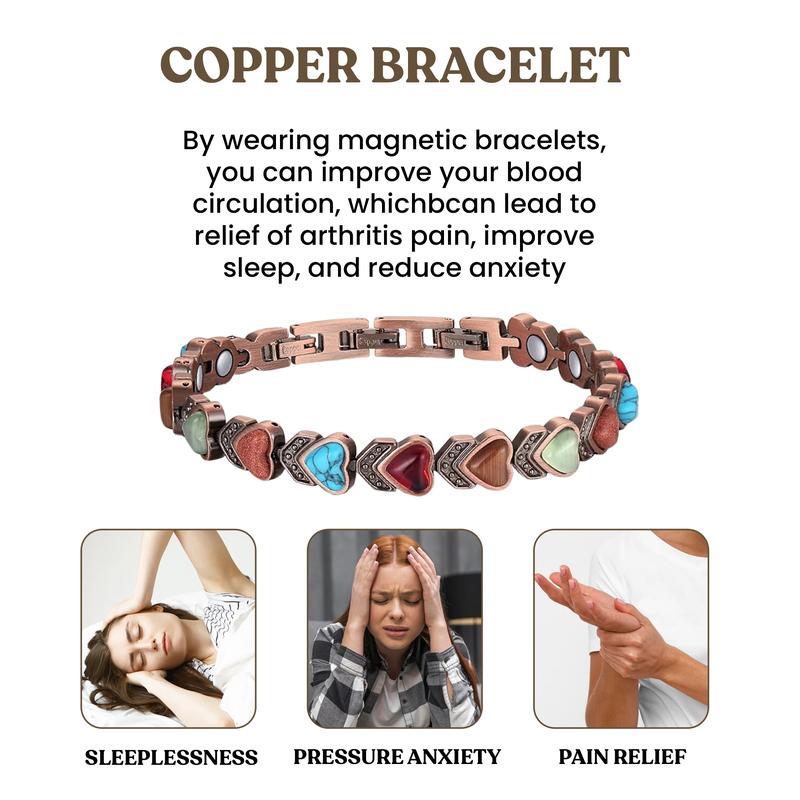 Movenurt® Magnetic Copper Bracelet – Pure Solid Copper with 3500 Gauss Powerful Magnets